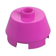 2X2 ROUND,SLOPE BRICK W. KNOB
