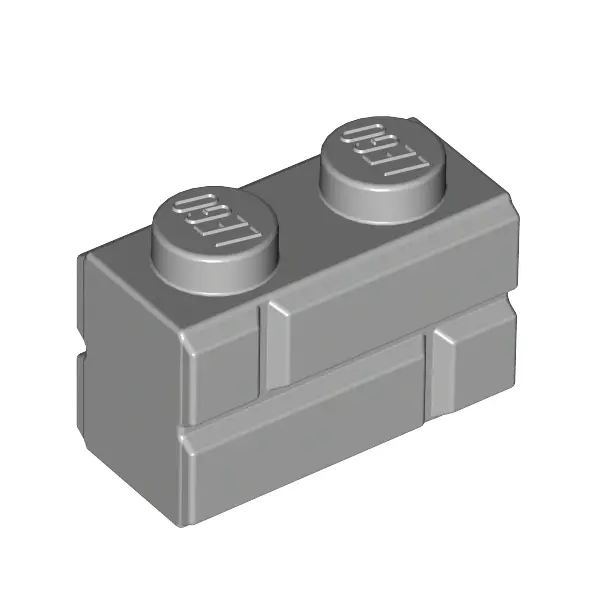 Profile brick 1x2 single gro.