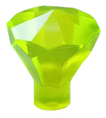 Trans-Neon Green Rock 1 x 1 Jewel 24 Facet