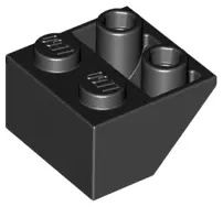 Black Slope, Inverted 45 2 x 2 with Flat Bottom Pin