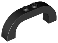 Black Arch 1 x 6 x 2 Curved Top