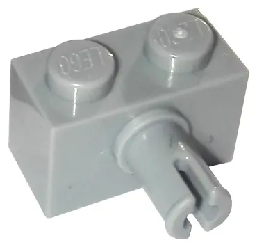 Light Bluish Gray Brick, Modified 1 x 2 with Pin and Bottom Stud Holder