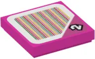 Dark Pink Tile 2 x 2 with Super Mario Scanner Code Number 2 Block Pattern (Sticker) - Sets 71368 / 7