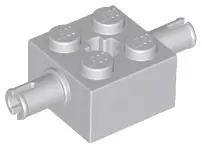 Light Bluish Gray Brick, Modified 2 x 2 with Pins and Axle Hole