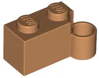 Medium Nougat Hinge Brick 1 x 4 Swivel Base