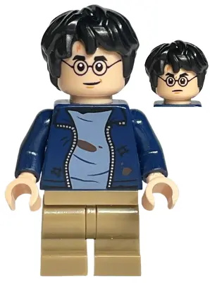 Harry Potter - Dark Blue Open Jacket over Sand Blue Shirt with Dirt Stains, Dark Tan Medium Legs, Gr