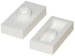 White Plate, Modified 1 x 2 with 1 Stud without Groove (Jumper)