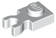White Plate, Modified 1 x 1 with U Clip Thick (Vertical Grip)