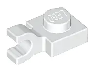 White Plate, Modified 1 x 1 with U Clip (Horizontal Grip)