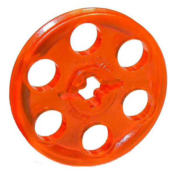 Trans-Neon Orange Technic Wedge Belt Wheel (Pulley)