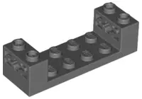 Dark Bluish Gray Technic, Brick 2 x 6 x 1 1/3 with Axle Holes and Bottom Pins