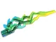Trans-Dark Blue Hero Factory Weapon Accessory, Flame / Lightning Bolt with Axle Hole with Marbled Tr