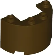 Dark Brown Cylinder Half 2 x 4 x 2 with 1 x 2 Cutout