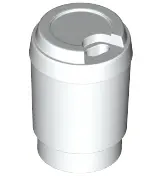 White Minifigure, Utensil Cup, Take Out Cup with Top Hole