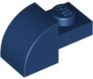 Dark Blue Slope, Curved 2 x 1 with Recessed Stud