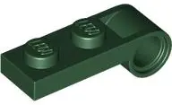 Green Plate, Modified 1 x 2 with Pin Hole on End