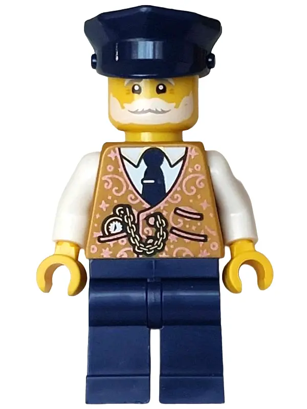 Express Train Conductor - Pearl Gold Vest, Dark Blue Legs and Hat