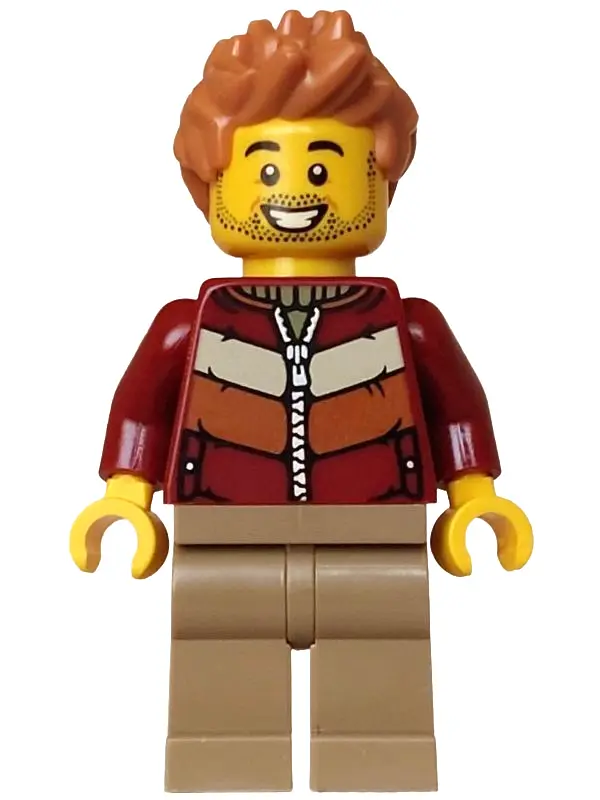 Express Train Passenger - Male, Dark Red Jacket, Dark Tan Legs, Medium Nougat Hair