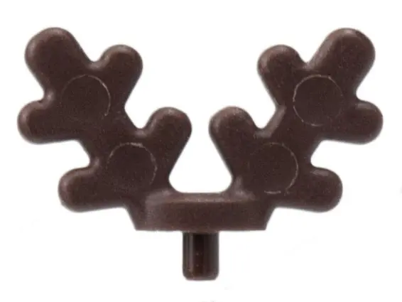Dark Brown Minifigure, Antlers with Small Pin