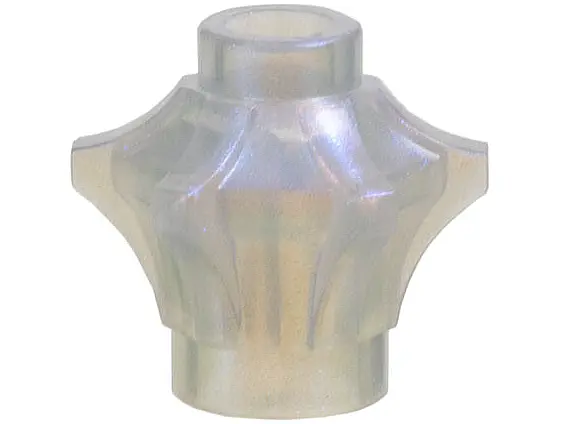 Satin Trans-Clear Rock 1 x 1 Crystal 6 Point (Mace Head / Brick, Round 1 x 1 with 6 Barbs / Points)