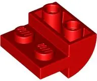 Red Slope, Curved 2 x 2 Inverted with 2 Recessed Studs