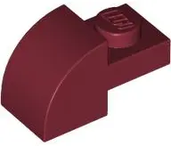 Red Slope, Curved 2 x 1 with Recessed Stud