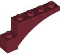 Red Arch 1 x 5 x 2 Raised