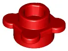 Red Plate, Round 1 x 1 with Flower Edge (4 Knobs / Petals)