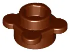 Reddish Brown Plate, Round 1 x 1 with Flower Edge (4 Knobs / Petals)