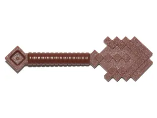 Reddish Brown Minifigure, Utensil Shovel Pixelated (Minecraft)