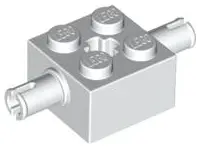 White Brick, Modified 2 x 2 with Pins and Axle Hole