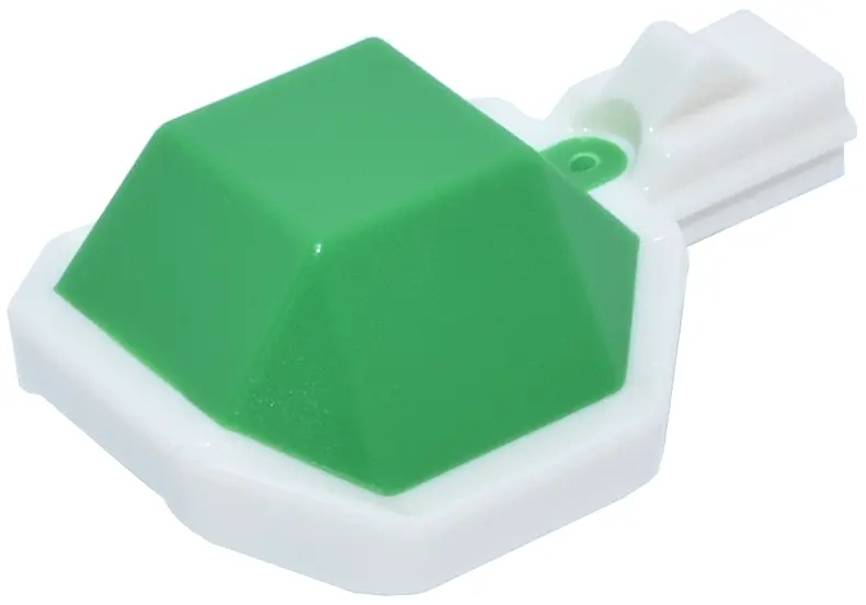 Bright Green Projectile Shell 2 x 2 with Molded White Bottom and Launch Attachment Pattern