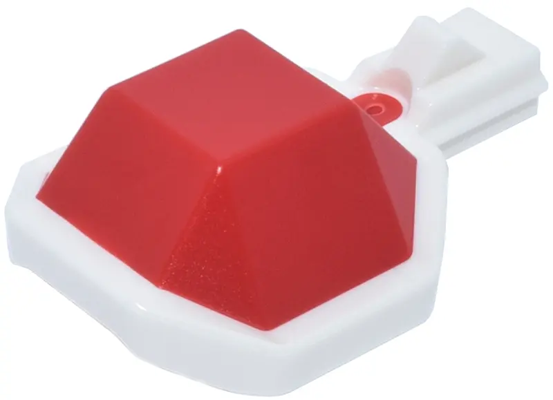 Red Projectile Shell 2 x 2 with Molded White Bottom and Launch Attachment Pattern