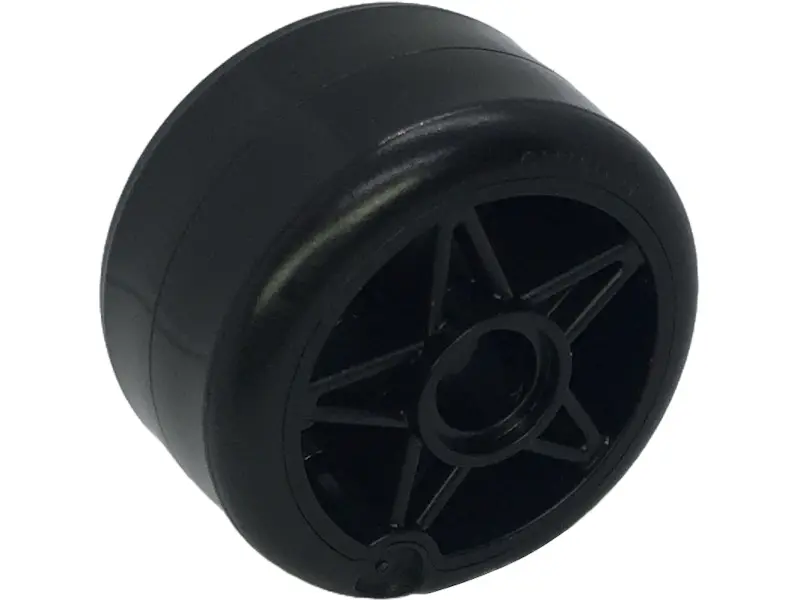 Black Wheel 24 x 15 with Pin Hole with Molded Black Hard Plastic Tire Pattern