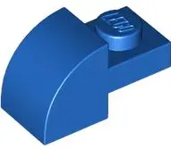 Blue Slope, Curved 2 x 1 with Recessed Stud