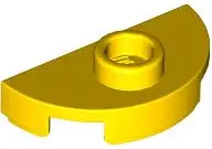 Yellow Plate, Round 1 x 2 Half with 1 Stud (Jumper)