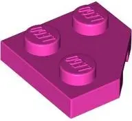 Pink Wedge, Plate 2 x 2  Cut Corner