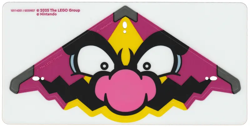 Sail Triangular with Black and White Eyes and Jagged Moustache and Dark Pink Bulbous Nose on Magenta
