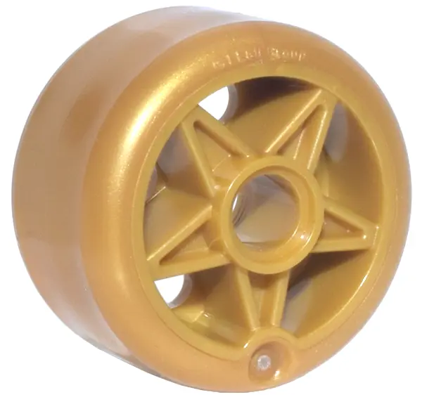 Gold Wheel 24 x 15 with Pin Hole with Molded Pearl Gold Hard Plastic Tire Pattern