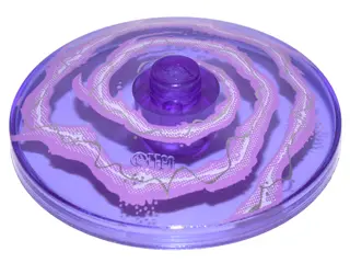 Trans-Purple Dish 4 x 4 Inverted (Radar) with Solid Stud with White and Lavender Lightning Swirl Pat