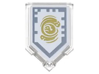 Trans-Clear Tile, Modified 2 x 3 Pentagonal with Nexo Power Shield Pattern - Spirit Vortex