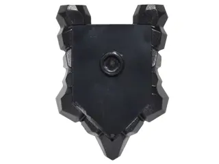 Black Minifigure, Shield Pentagonal with Rock Edges