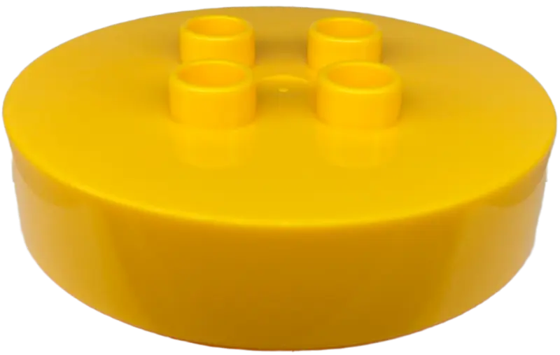 Bright Light Orange Duplo, Brick Round 4 x 4 Flat Top Thick with 2 x 2 Studs