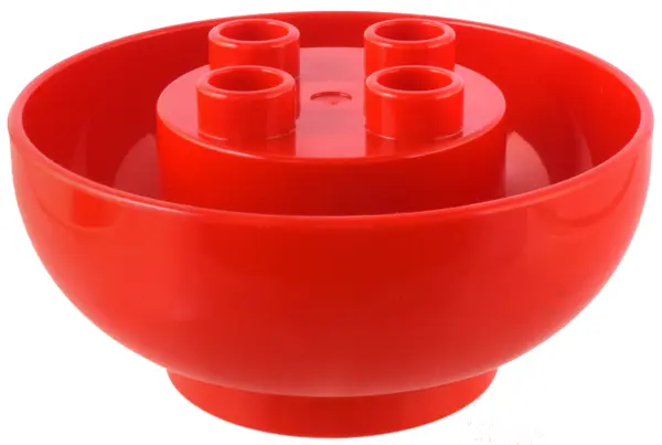 Red Duplo, Brick Round 4 x 4 x 1 1/2 Dome Bottom with 2 x 2 Studs