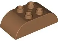 Medium Nougat Duplo, Brick 2 x 4 Slope Curved Double