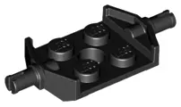 Black Plate, Modified 2 x 2 with Wheels Holder Wide and Hole