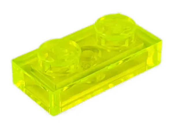Trans-Neon Green Plate 1 x 2