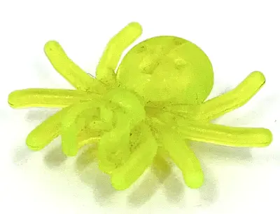 Trans-Neon Green Spider with Round Abdomen and Clip