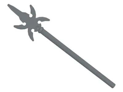 Dark Bluish Gray Minifigure, Weapon Pike with 4 Side Blades