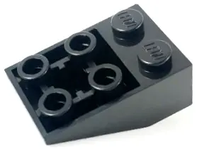 Black Slope, Inverted 33 3 x 2 with Flat Bottom Pin and Connections between Studs